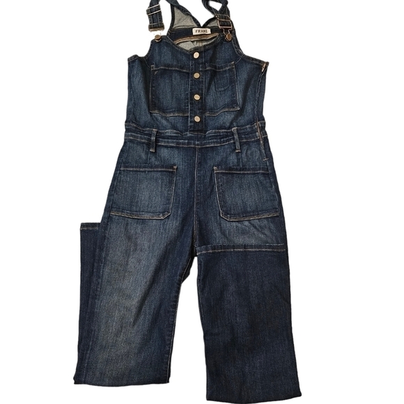 Frame Denim Radnor Le High Crop Blue Overalls - Picture 6 of 9